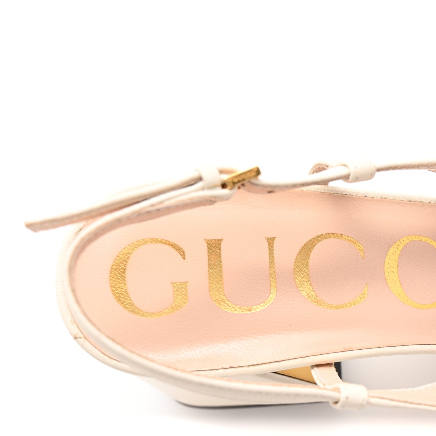 Gucci Malaga Kid Horsebit 75mm Slingback Pumps 37 Mystic White 8 of 9