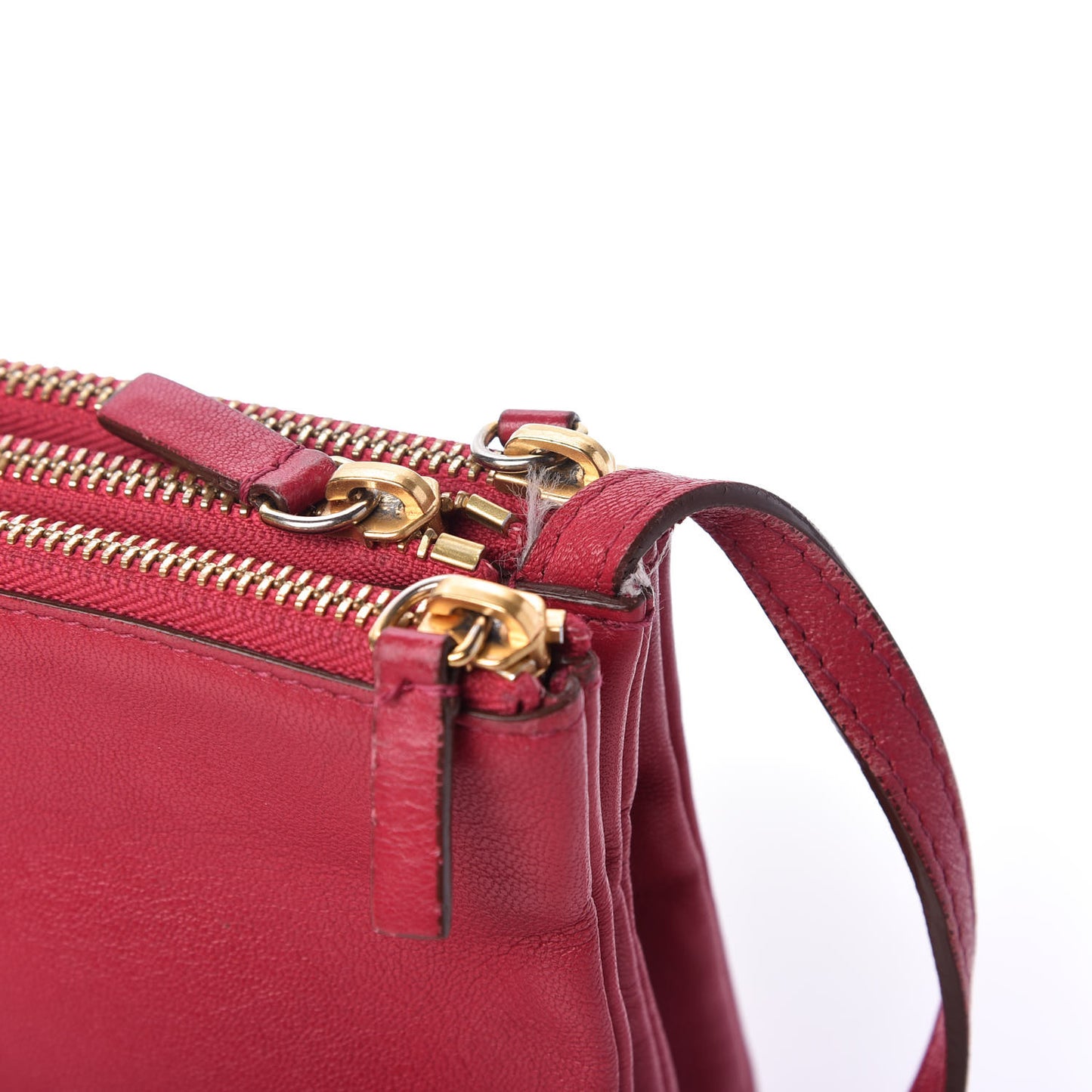 Lambskin Small Trio Crossbody Bag Fuchsia