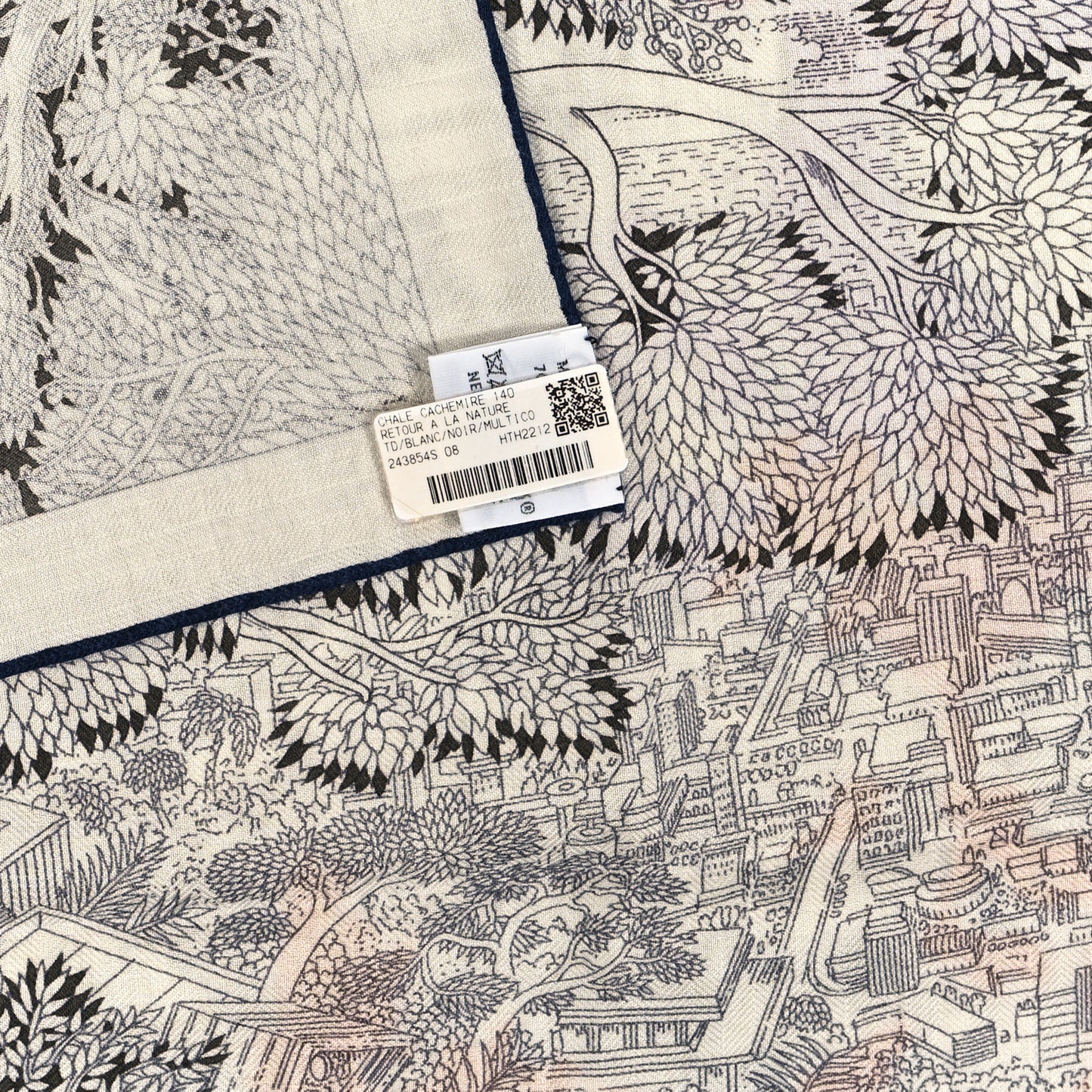 Cashmere Silk Retour a la Nature 140 White Black Multicolor