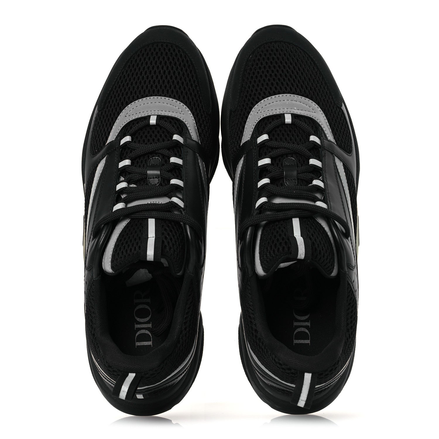Christian Dior Technical Mesh Calfskin Mens B22 Sneakers 46 Black 2 of 14