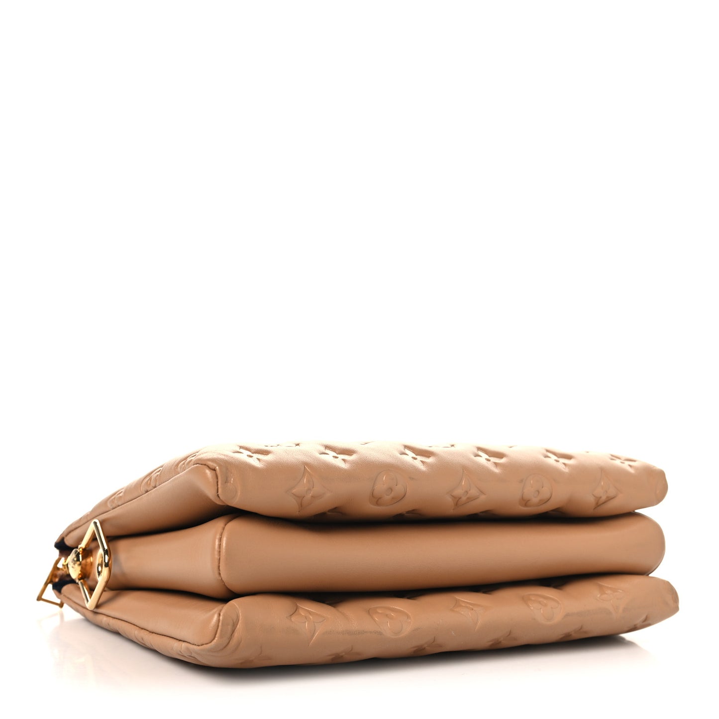 Lambskin Embossed Monogram Coussin PM Camel