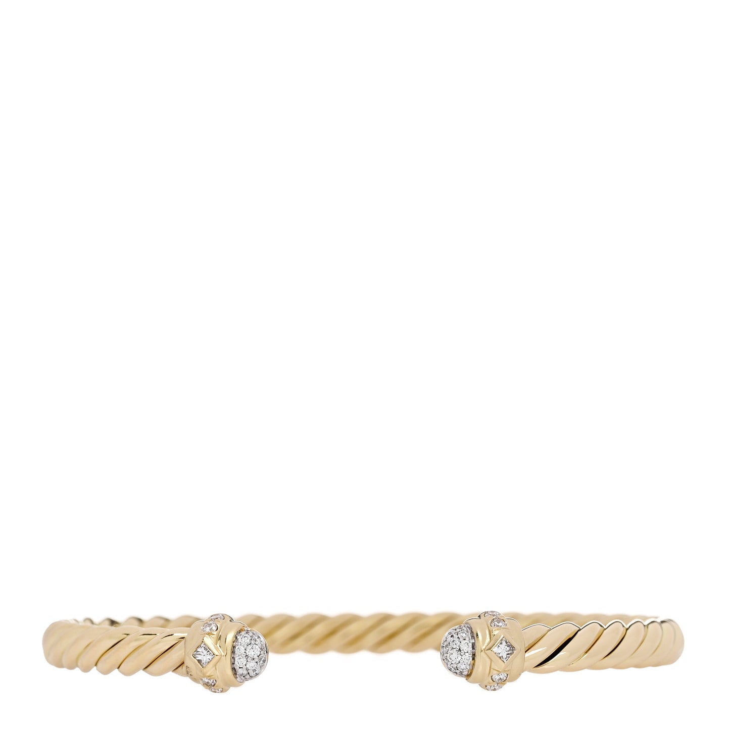 18K Yellow Gold Diamond 4.5mm Renaissance Oval Cablespira Bracelet