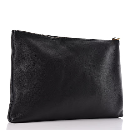 Gucci Pebbled Calfskin Large Logo Portfolio Clutch Black 3 of 10