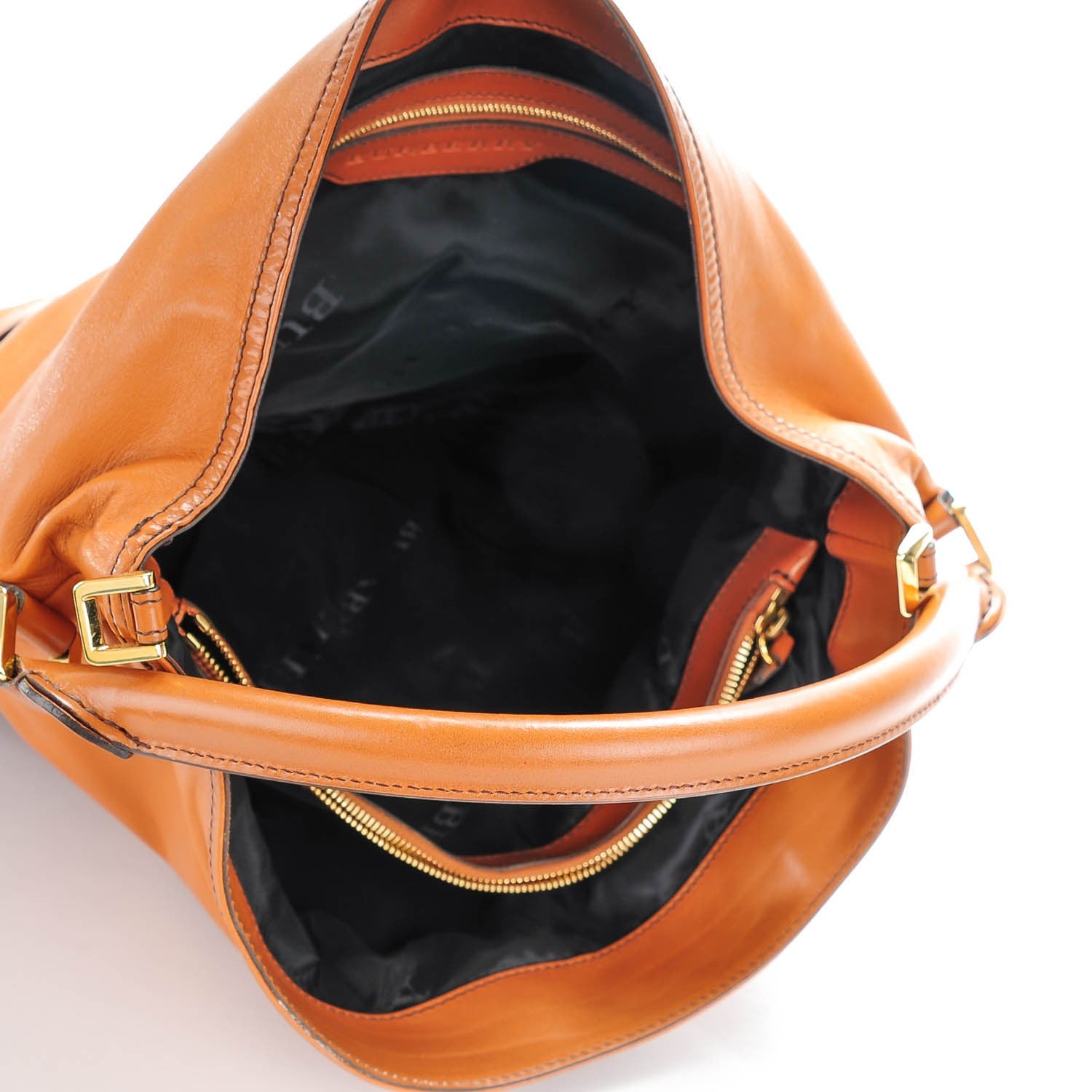 Burberry Soft Lambskin Bridle Calfskin Medium Gosford Hobo Tan 5 of 8