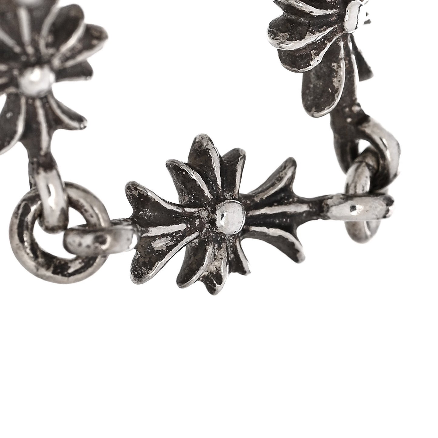 Sterling Silver Tiny E CH Cross Chain Ring 51 5.75