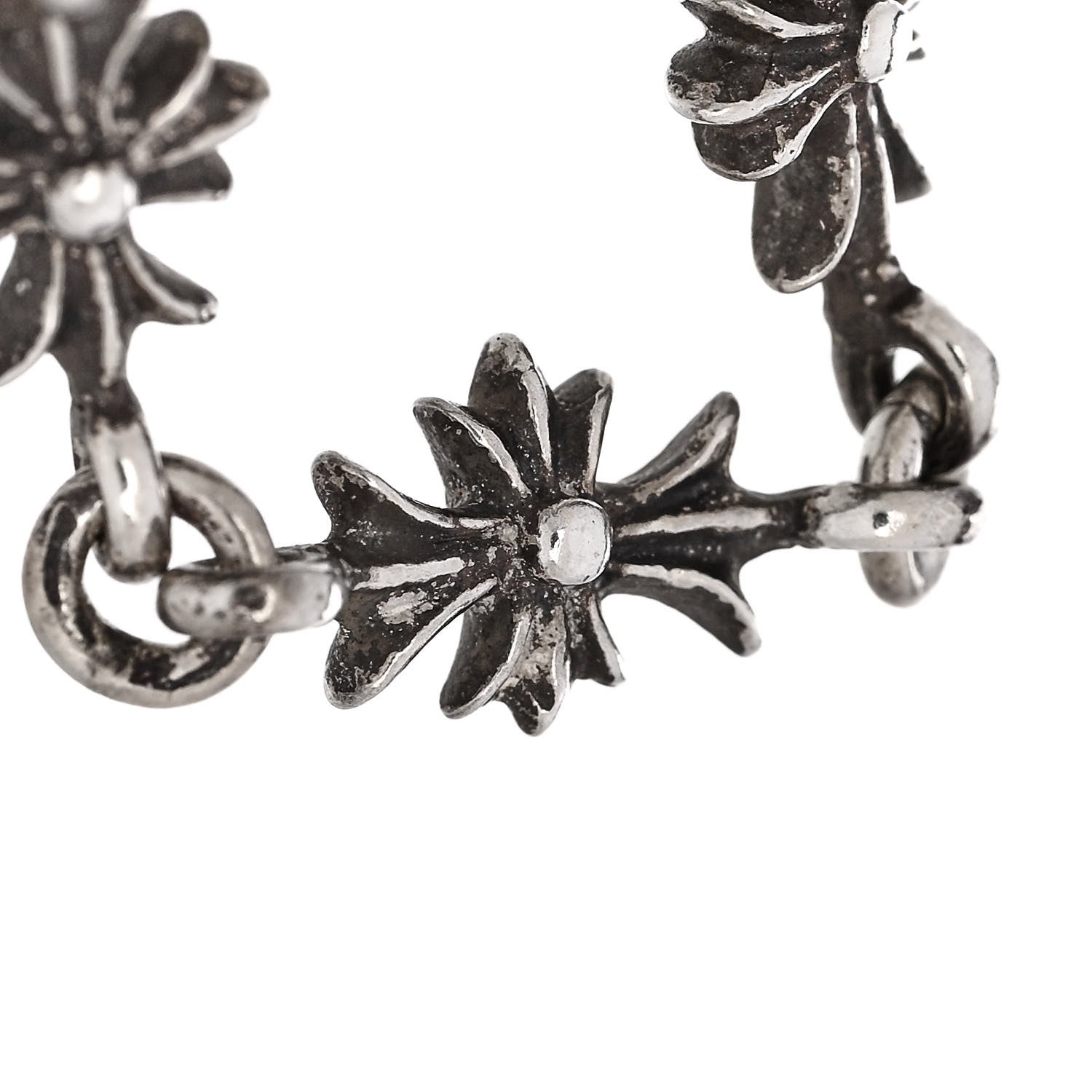 Chrome Hearts Sterling Silver Tiny E CH Cross Chain Ring 51 5.75 4 of 4