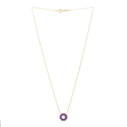 Tiffany 18K Rose Gold Amethyst Sparklers Octagonal Pendant Necklace 3 of 5