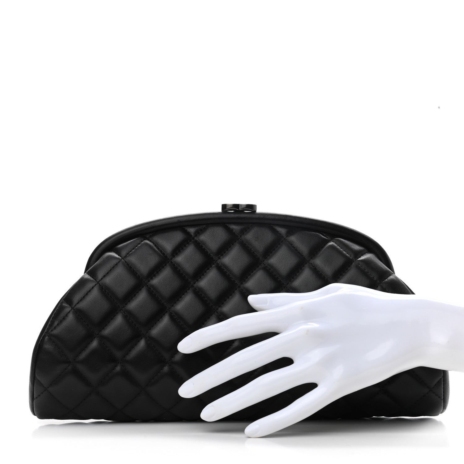 Chanel Lambskin Quilted Timeless Clutch Black 2 of 8