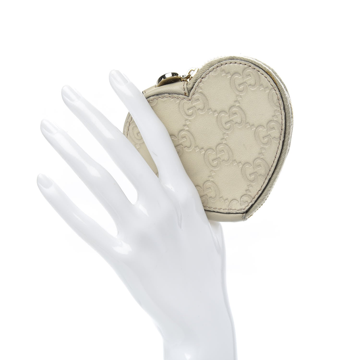 Gucci Guccissima Heart Coin Purse White 2 of 8