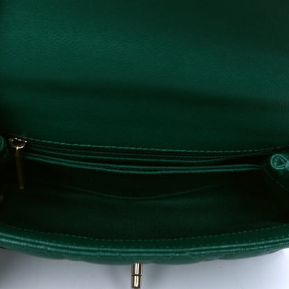 Chanel Caviar Quilted Small Coco Handle Flap Green 5 of 5