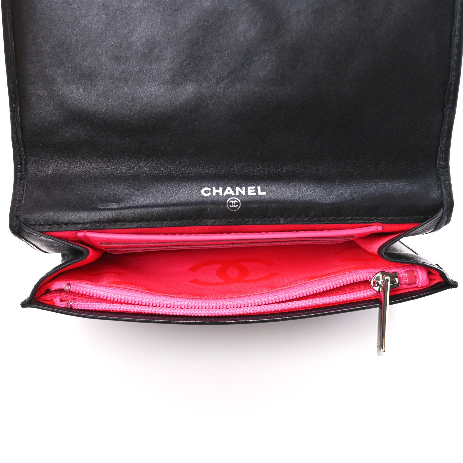 Chanel Calfskin Quilted Cambon Flap Wallet Black White 5 of 10