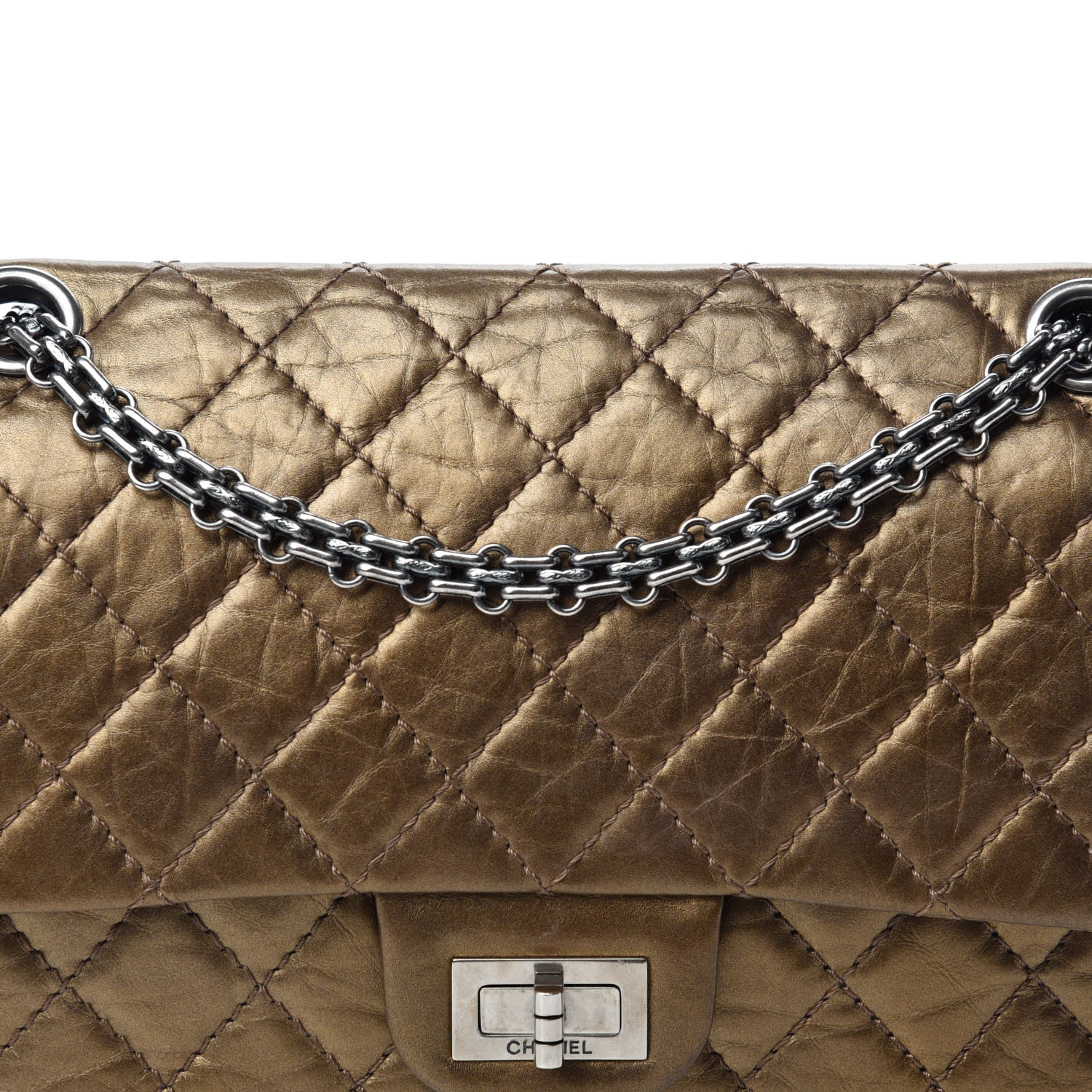 Chanel Metallic Aged Calfskin 2.55 Reissue 226 Flap Bronze 11 of 11