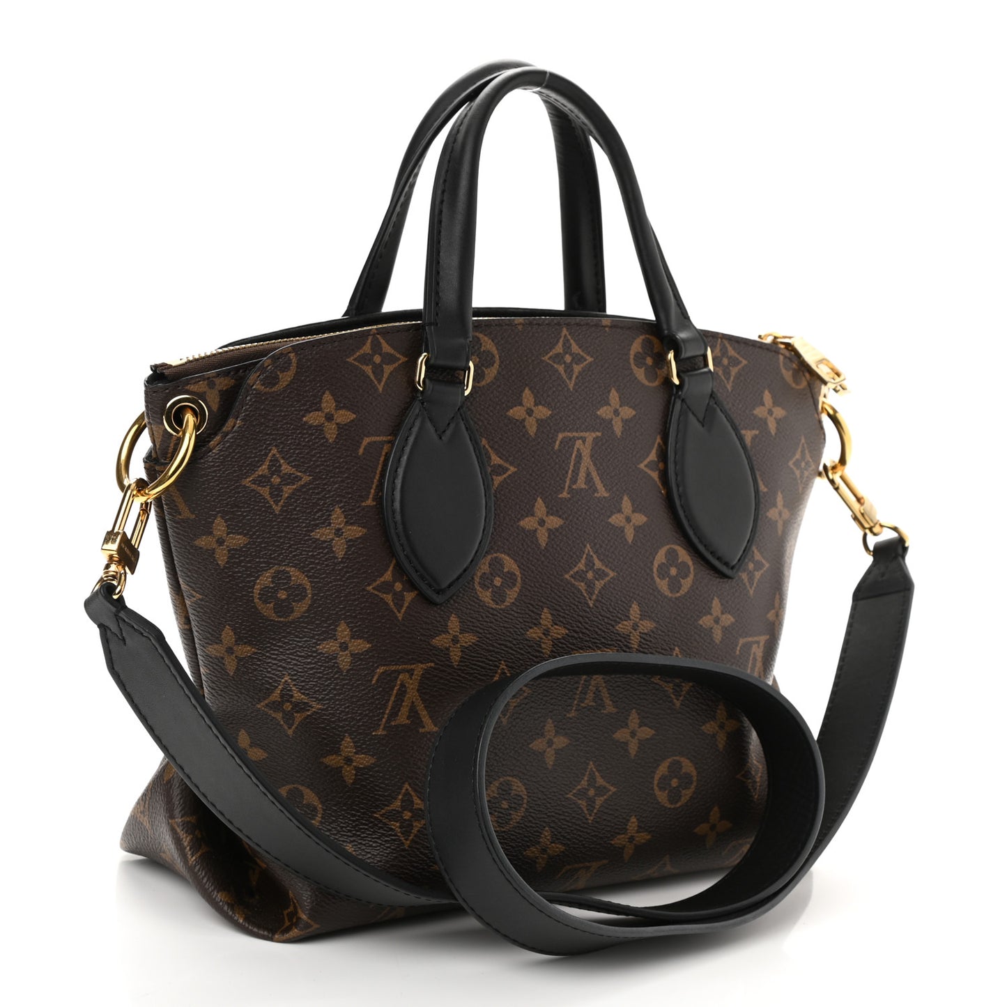 Monogram Flower Zipped Tote PM Black