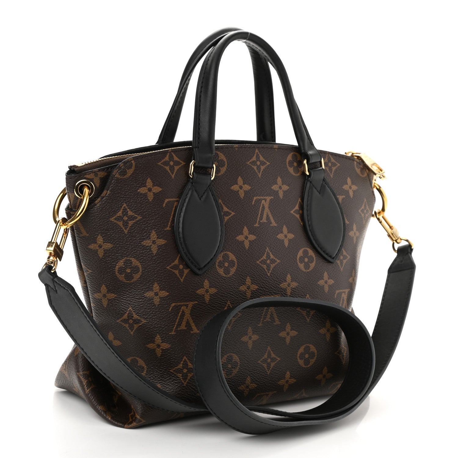 Louis Vuitton Monogram Flower Zipped Tote PM Black 3 of 8
