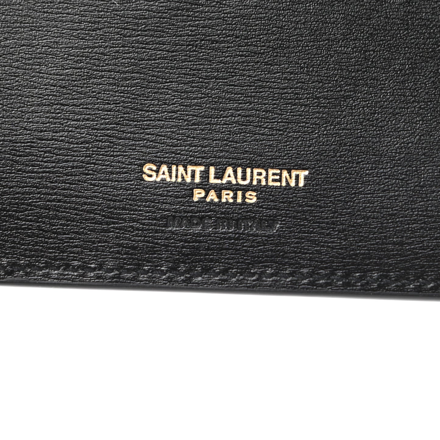 Shiny Calfskin Tiny Cassandre Bill Clip Wallet Black