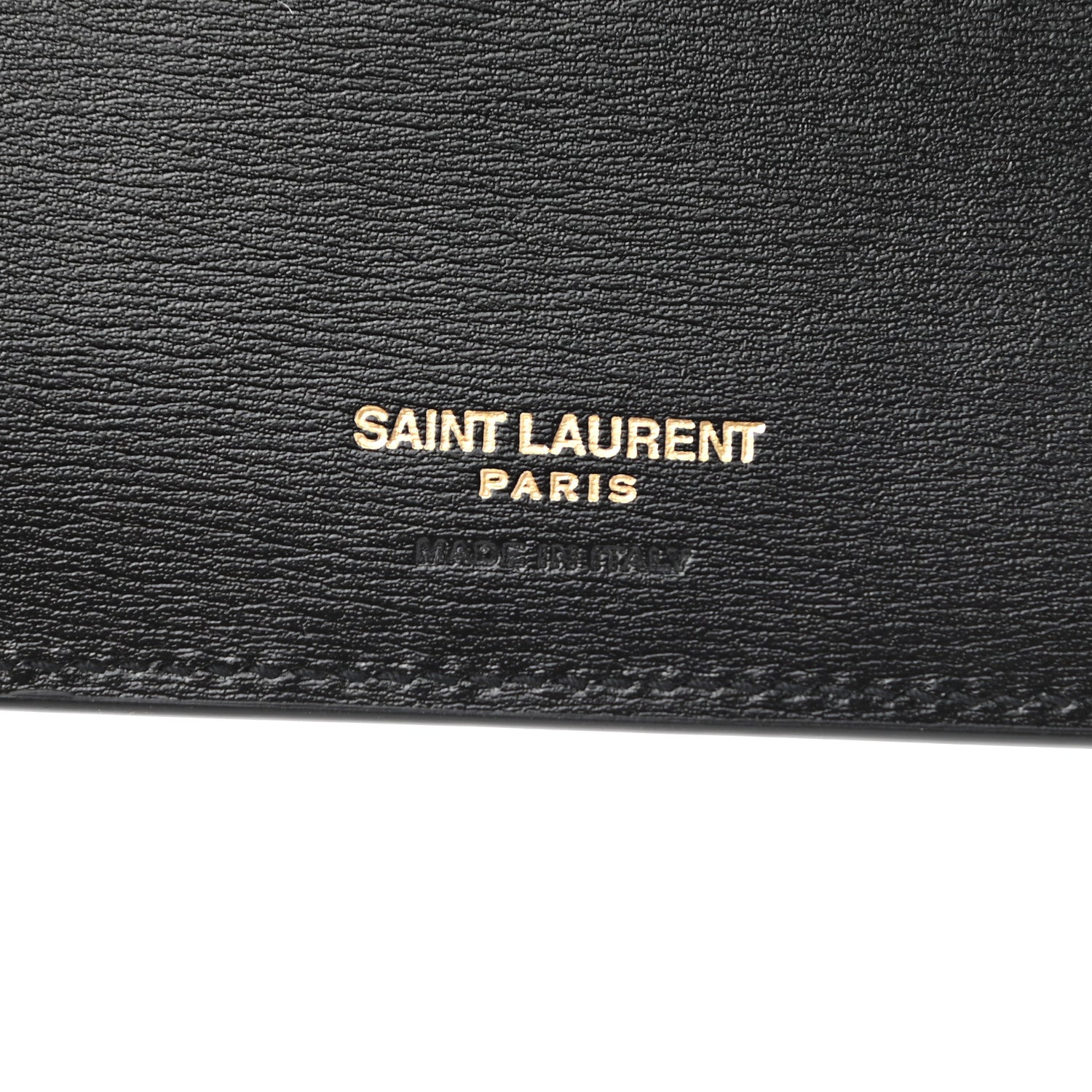Saint Laurent Shiny Calfskin Tiny Cassandre Bill Clip Wallet Black 6 of 8