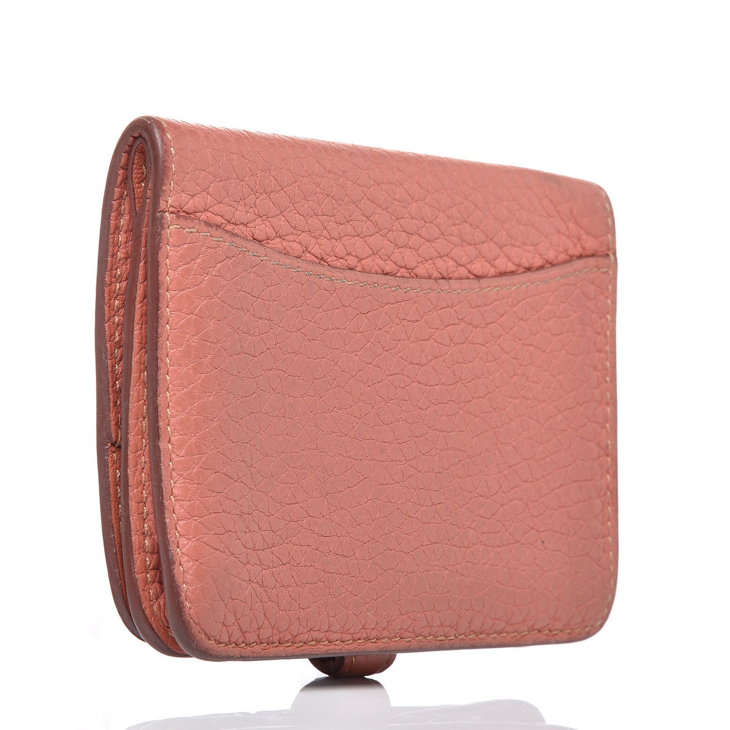 Taurillon Clemence Dogon Card Case Rose Thè