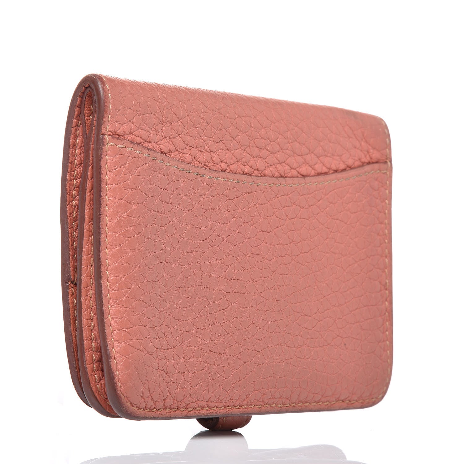 Hermes Taurillon Clemence Dogon Card Case Rose Thè 3 of 18