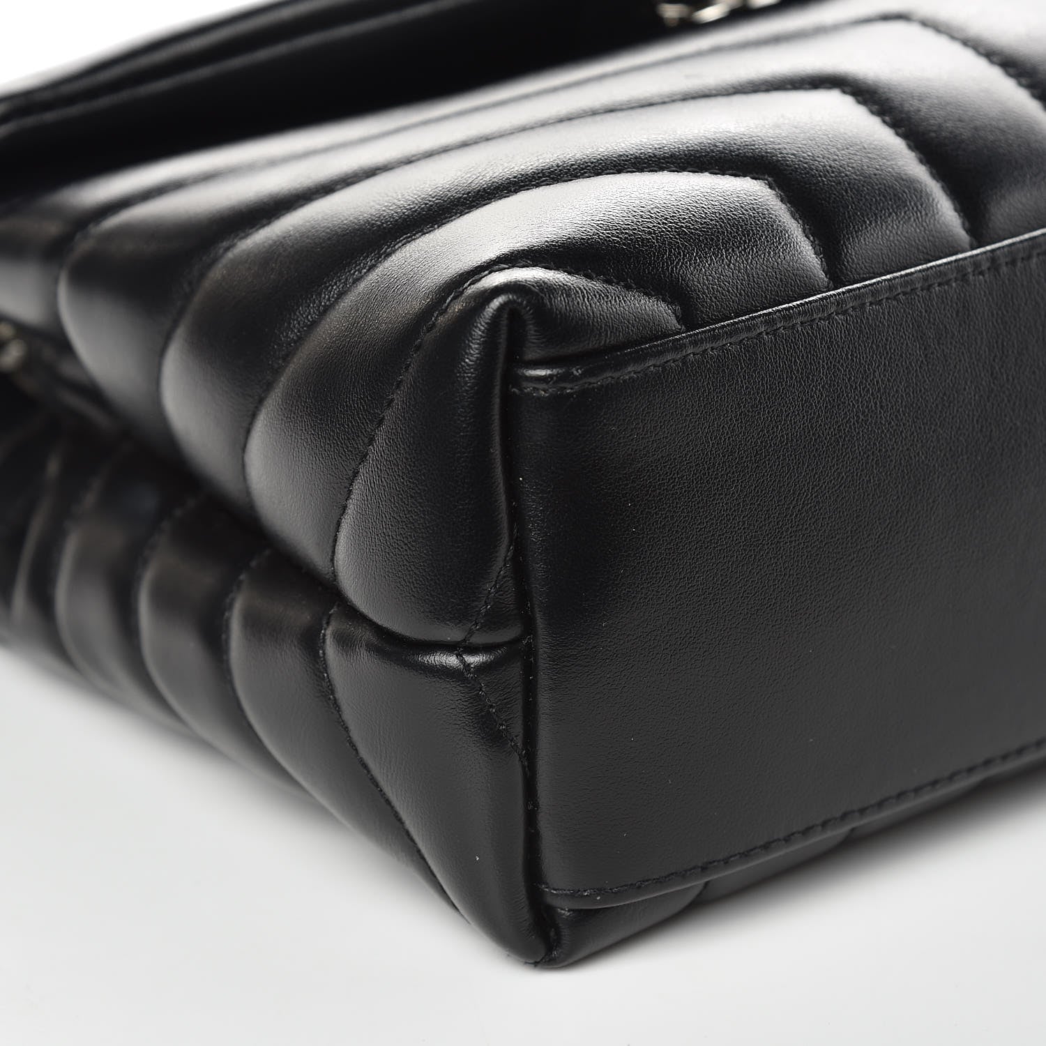 Saint Laurent Calfskin Y Quilted Monogram Small Loulou Chain Satchel Black 8 of 10