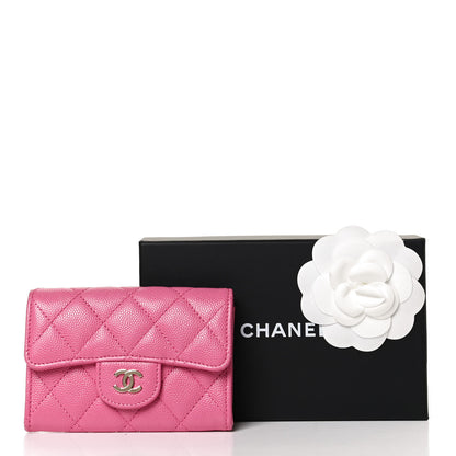 Chanel Caviar Quilted Flap Card Holder Wallet Pink 12 of 12