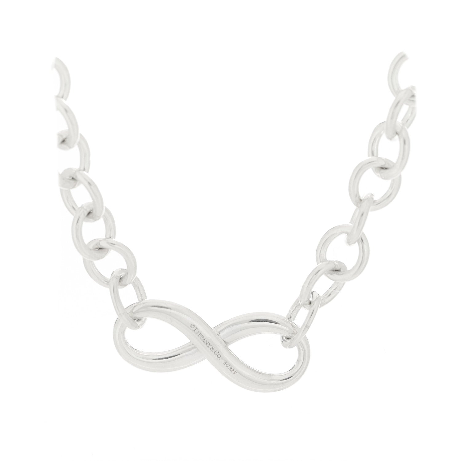 Tiffany Sterling Silver Infinity Link Necklace 4 of 5