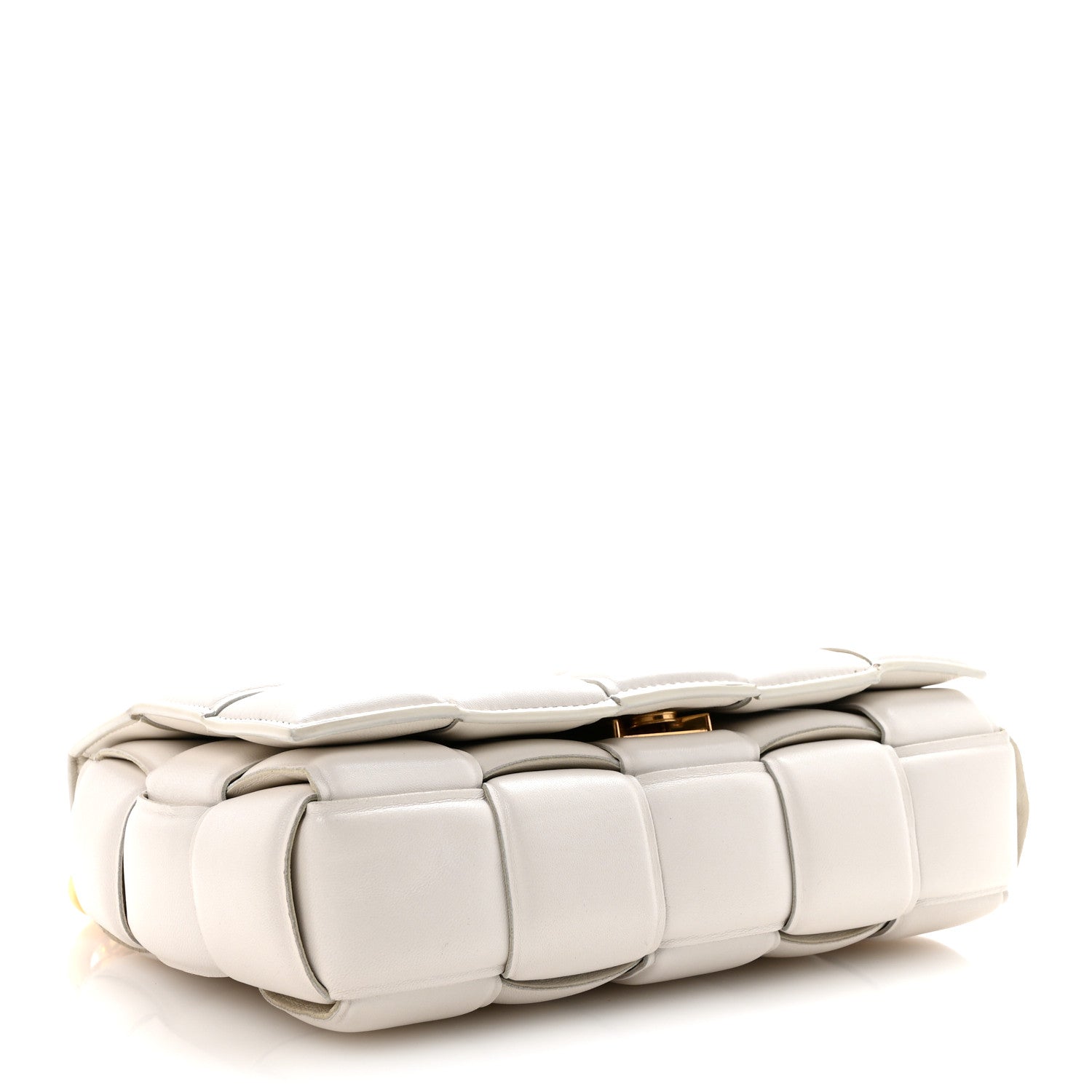 Bottega Veneta Lambskin Maxi Intreccio Padded Chain Cassette Crossbody Bag White 4 of 10