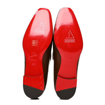 Christian Louboutin Calfskin Mens Dandelion Flat Loafers 45.5 Havane 5 of 9