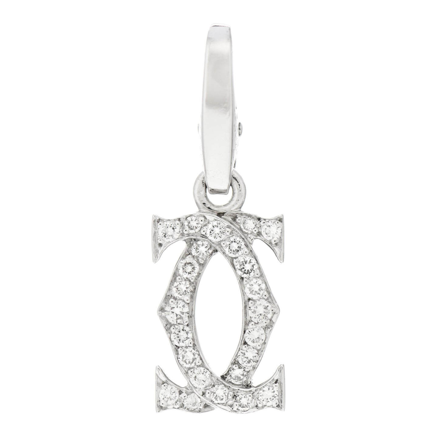 18K White Gold Diamond Logo Charm