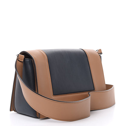 Celine Shiny Smooth Calfskin Medium Frame Shoulder Bag Tan Black 3 of 9