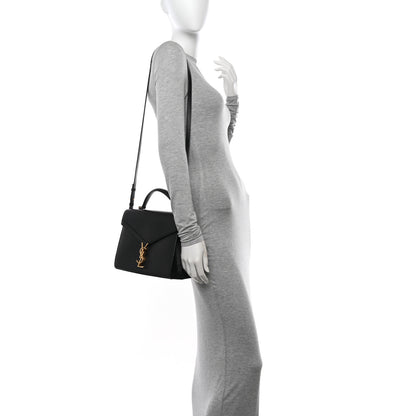 Saint Laurent Grain de Poudre Medium Classic Monogram Cassandra Top Handle Black 2 of 11
