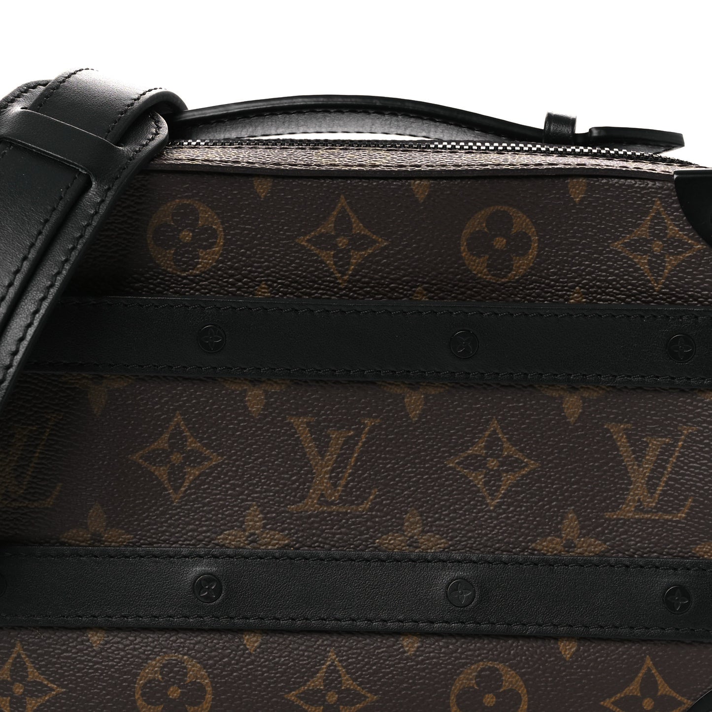 Monogram Macassar Handle Soft Trunk Black