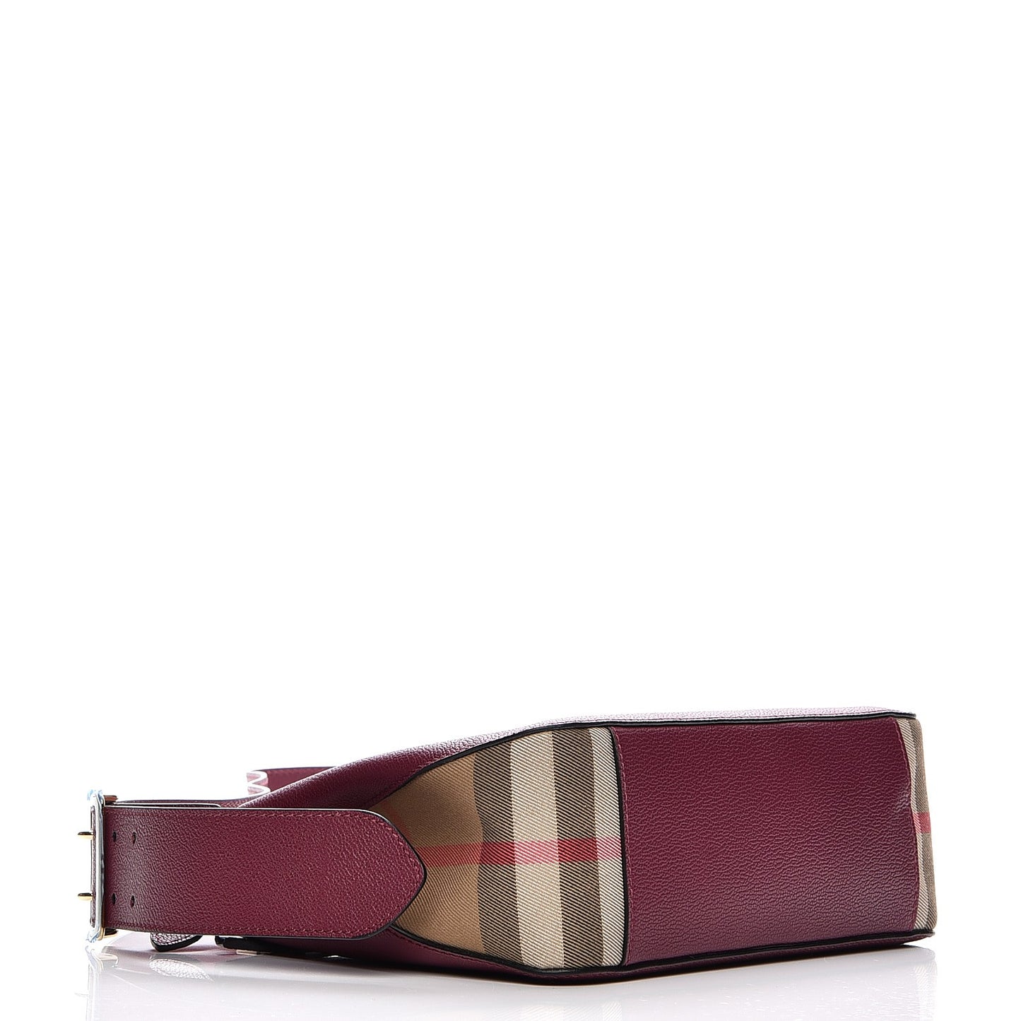 Soft Grain Calfskin House Check Small Helmsley Crossbody Dark Plum