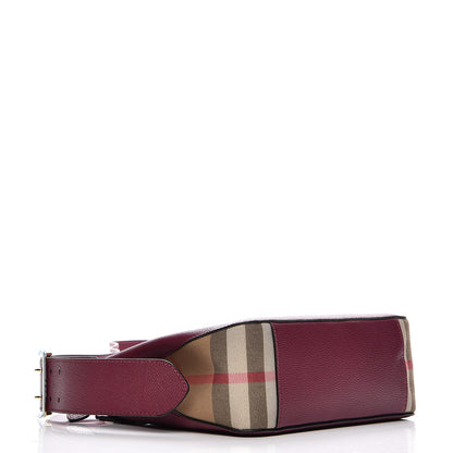 Burberry Soft Grain Calfskin House Check Small Helmsley Crossbody Dark Plum 4 of 8