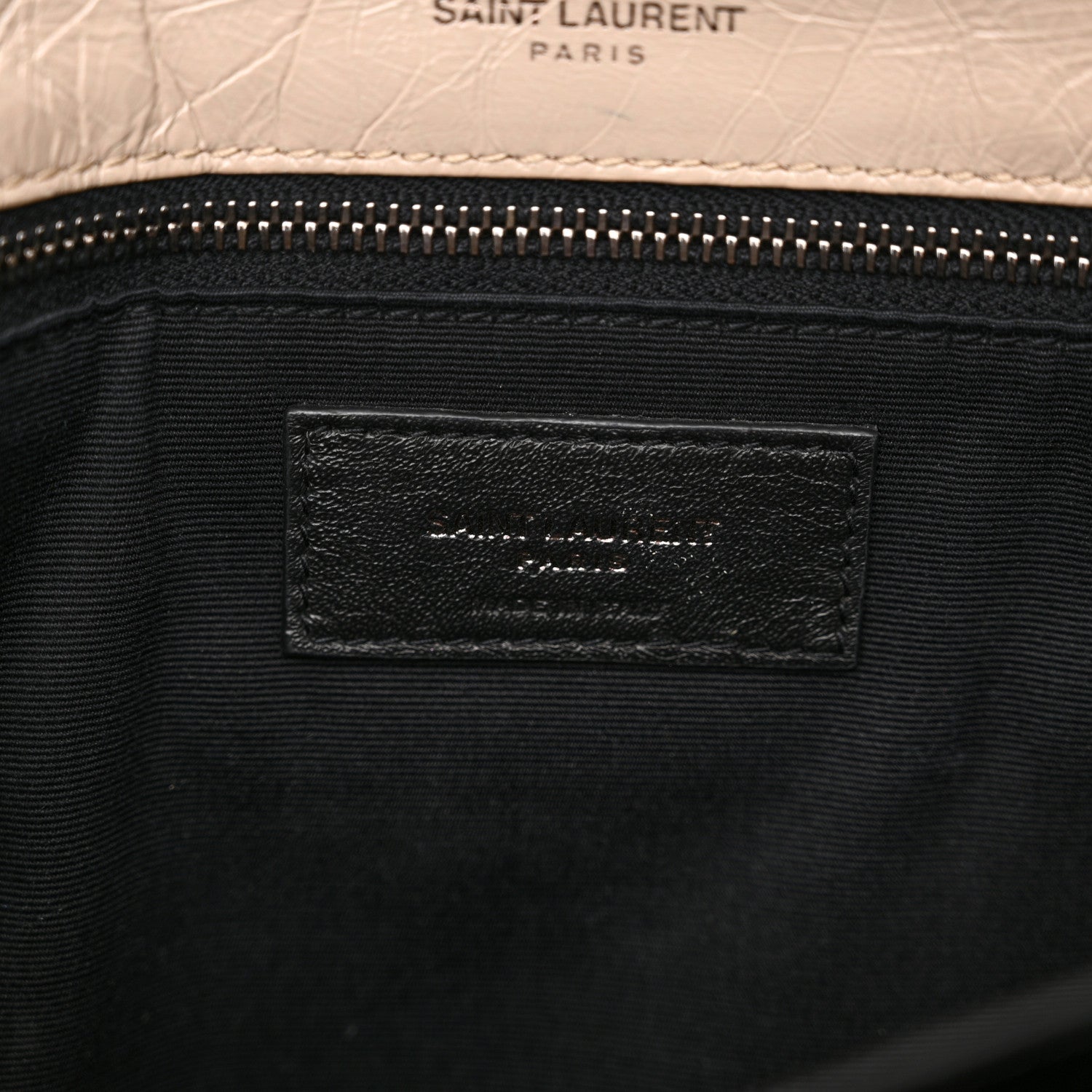 Saint Laurent Crinkled Calfskin Matelasse Monogram Medium Niki Chain Satchel Light Taupe 6 of 14