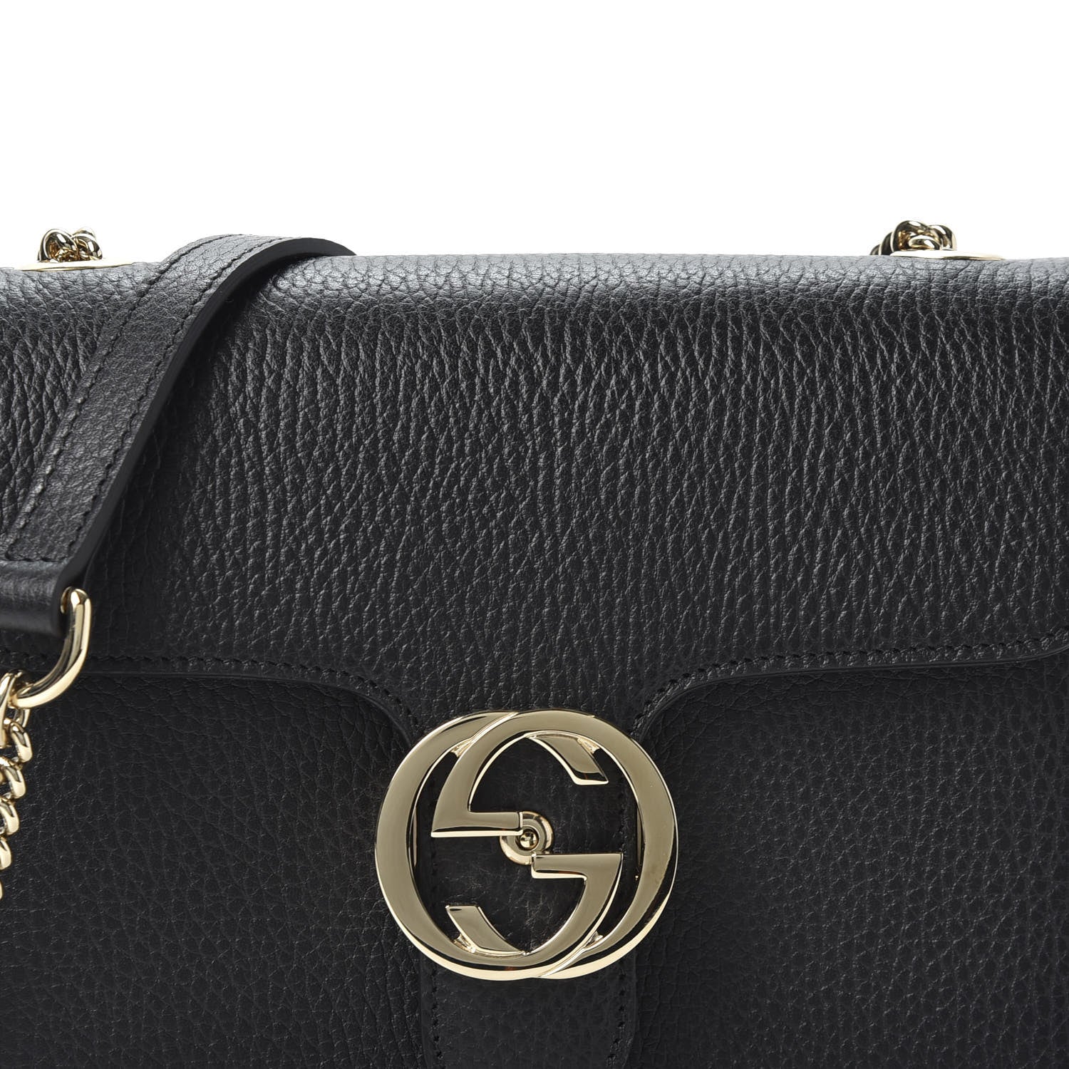 Gucci Dollar Calfskin Small Interlocking G Shoulder Bag Black 9 of 9