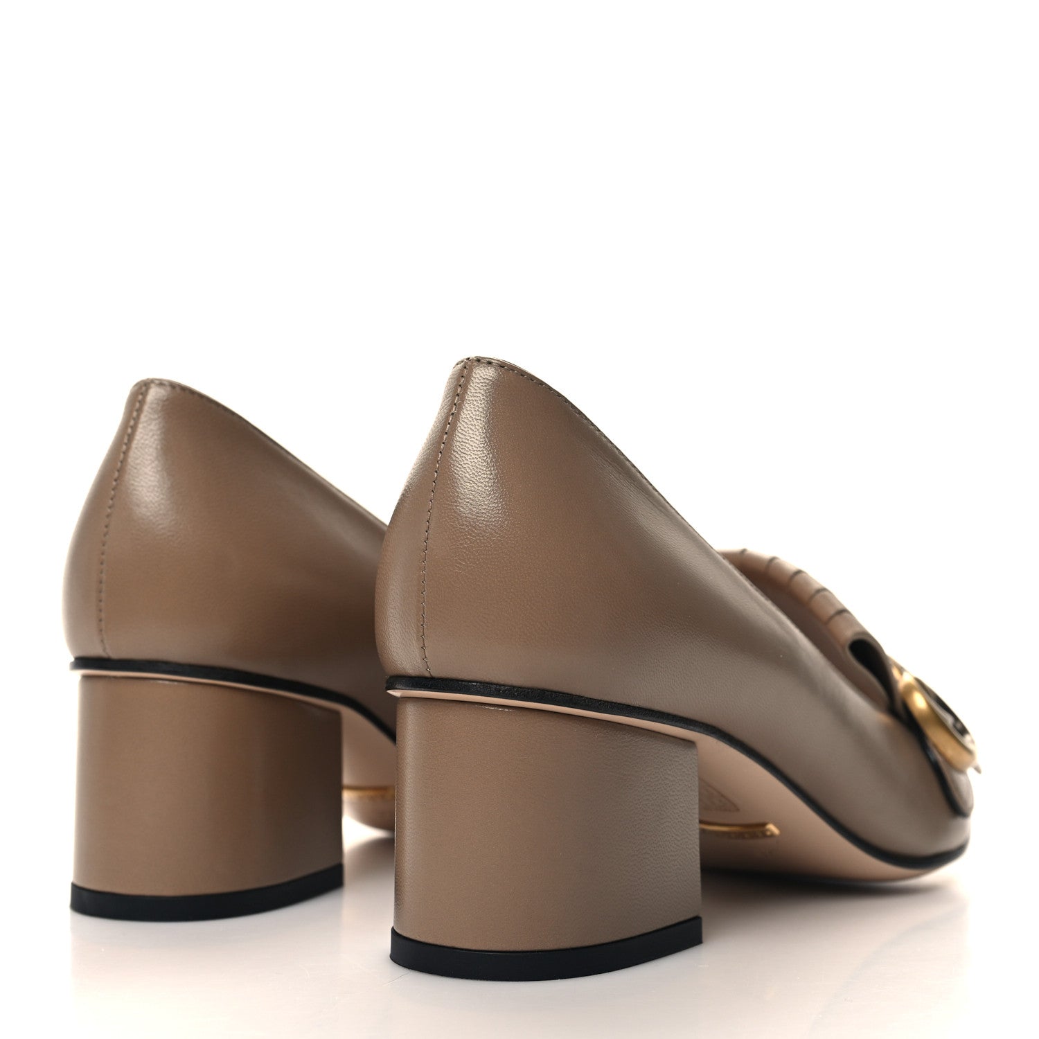 Gucci Malaga Kid GG Marmont Fringe 50mm Loafer Pumps 37 Mud 4 of 9