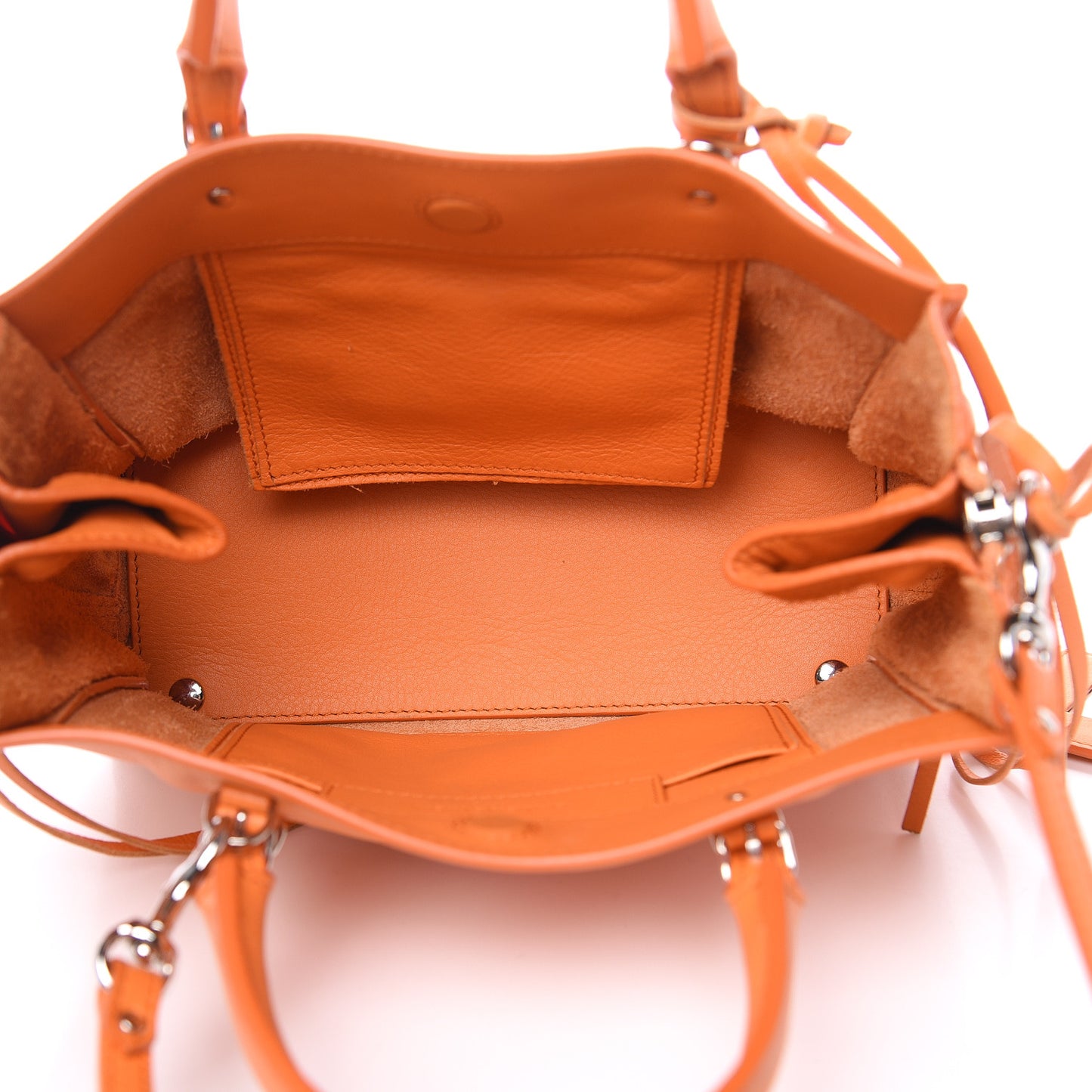 Calfskin Papier Mini A4 Zip Around Tote Orange