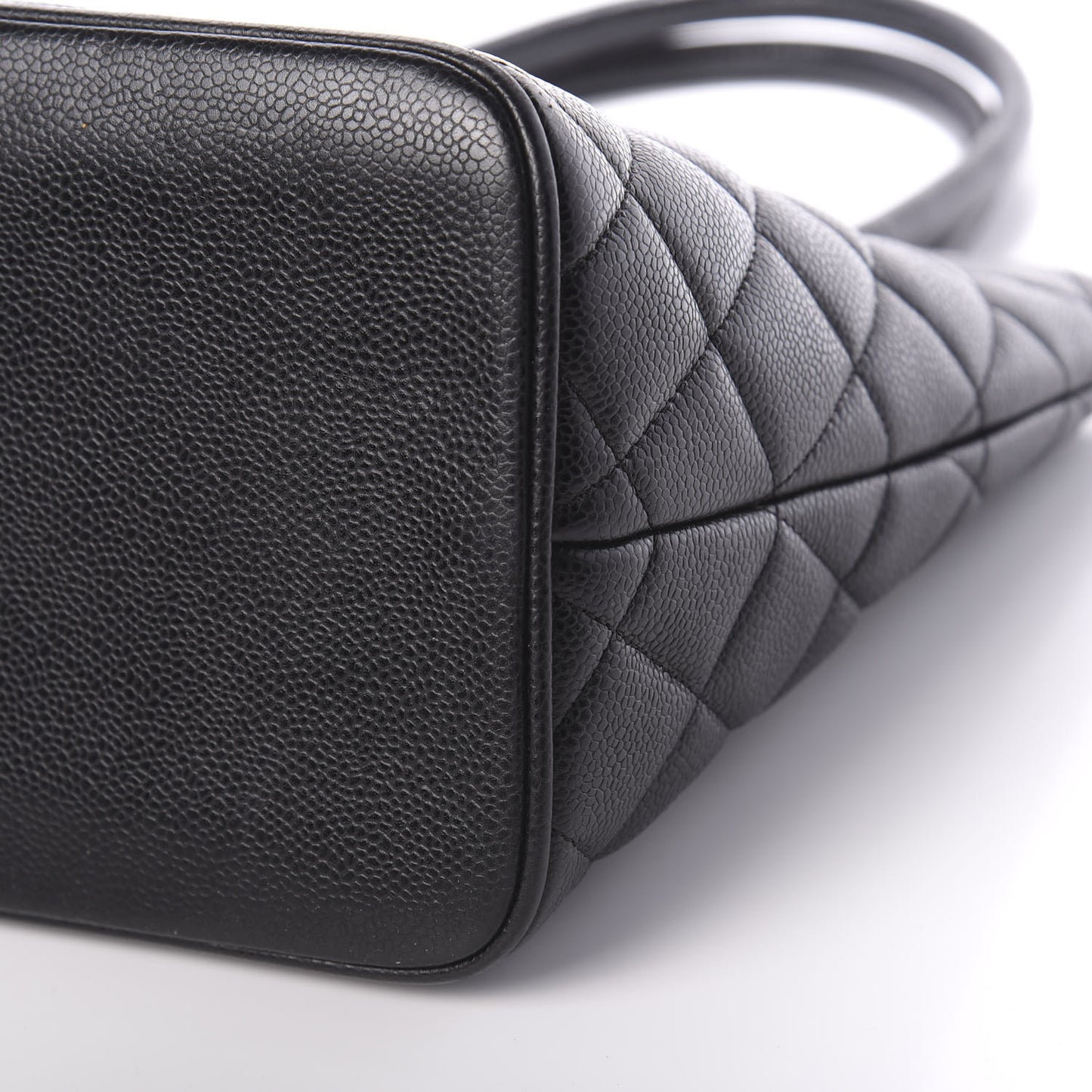 Caviar Quilted Medallion Tote Black