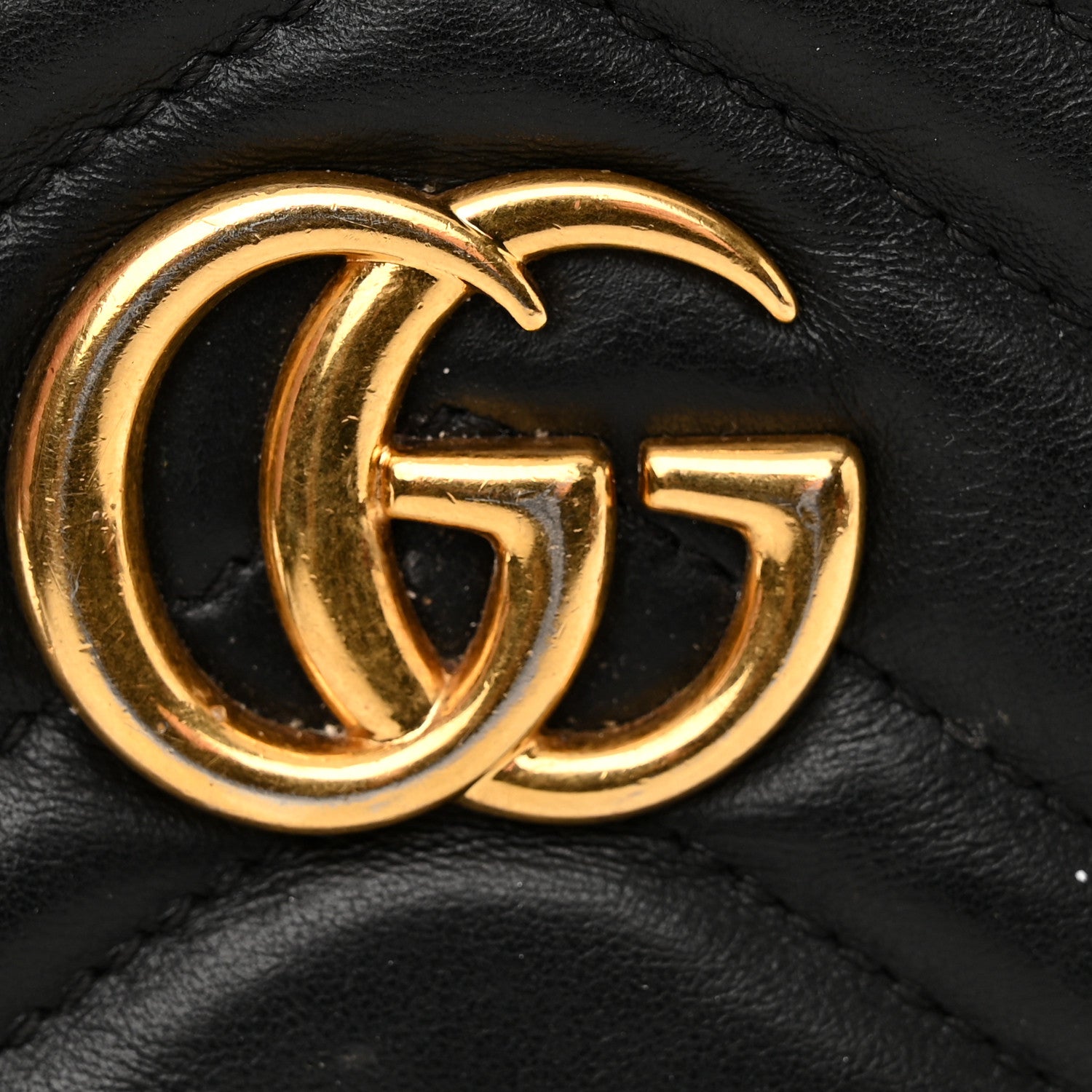 Gucci Calfskin Matelasse Mini GG Marmont Chain Shoulder Bag Black 16 of 18