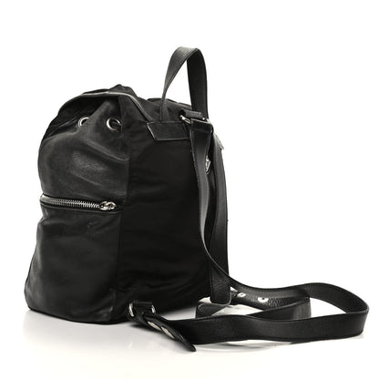 Prada Tessuto Nylon Calfskin Backpack Black 2 of 9