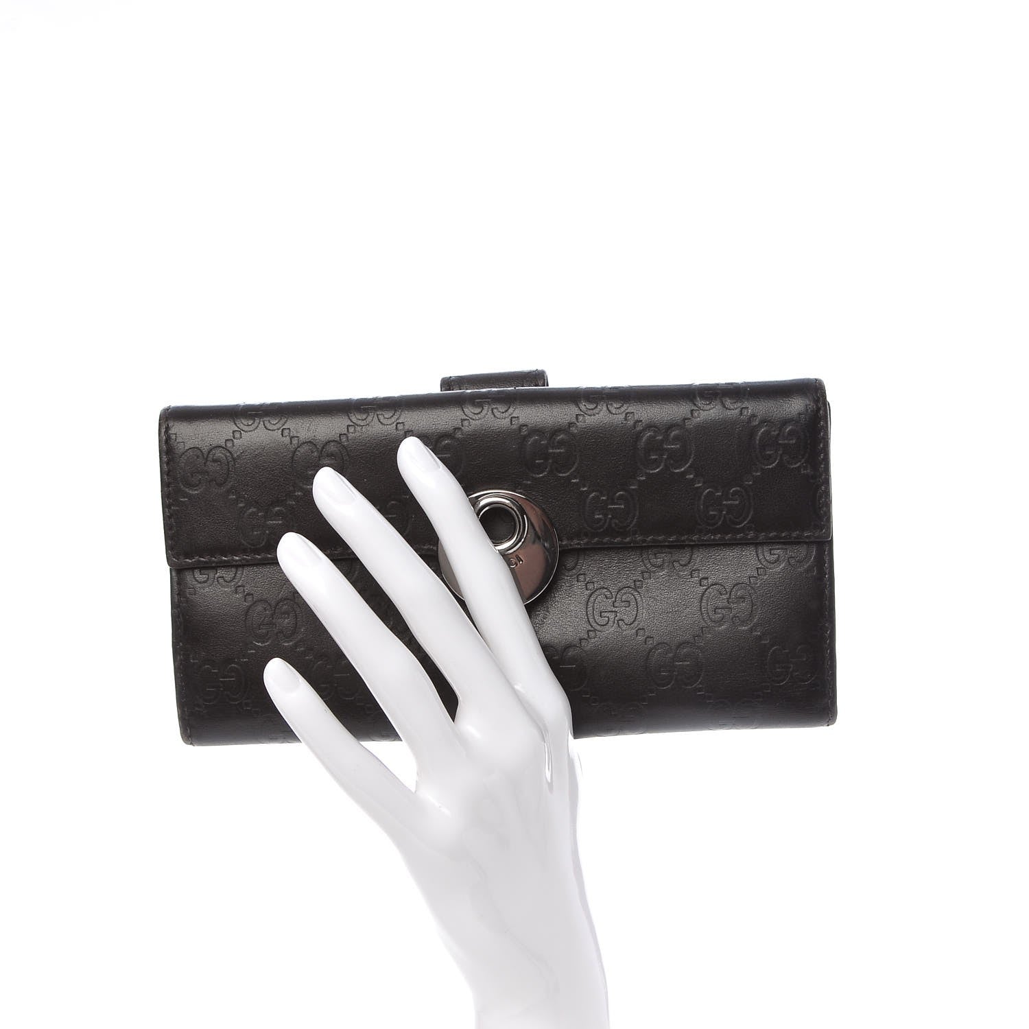 Gucci Guccissima Eclipse Continental Flap Wallet Dark Brown 2 of 9