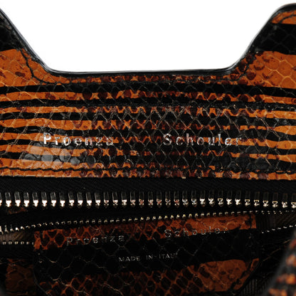 Proenza Schouler Striped Snake Calfskin Embossed Small PS13 Satchel Orange Black 8 of 8