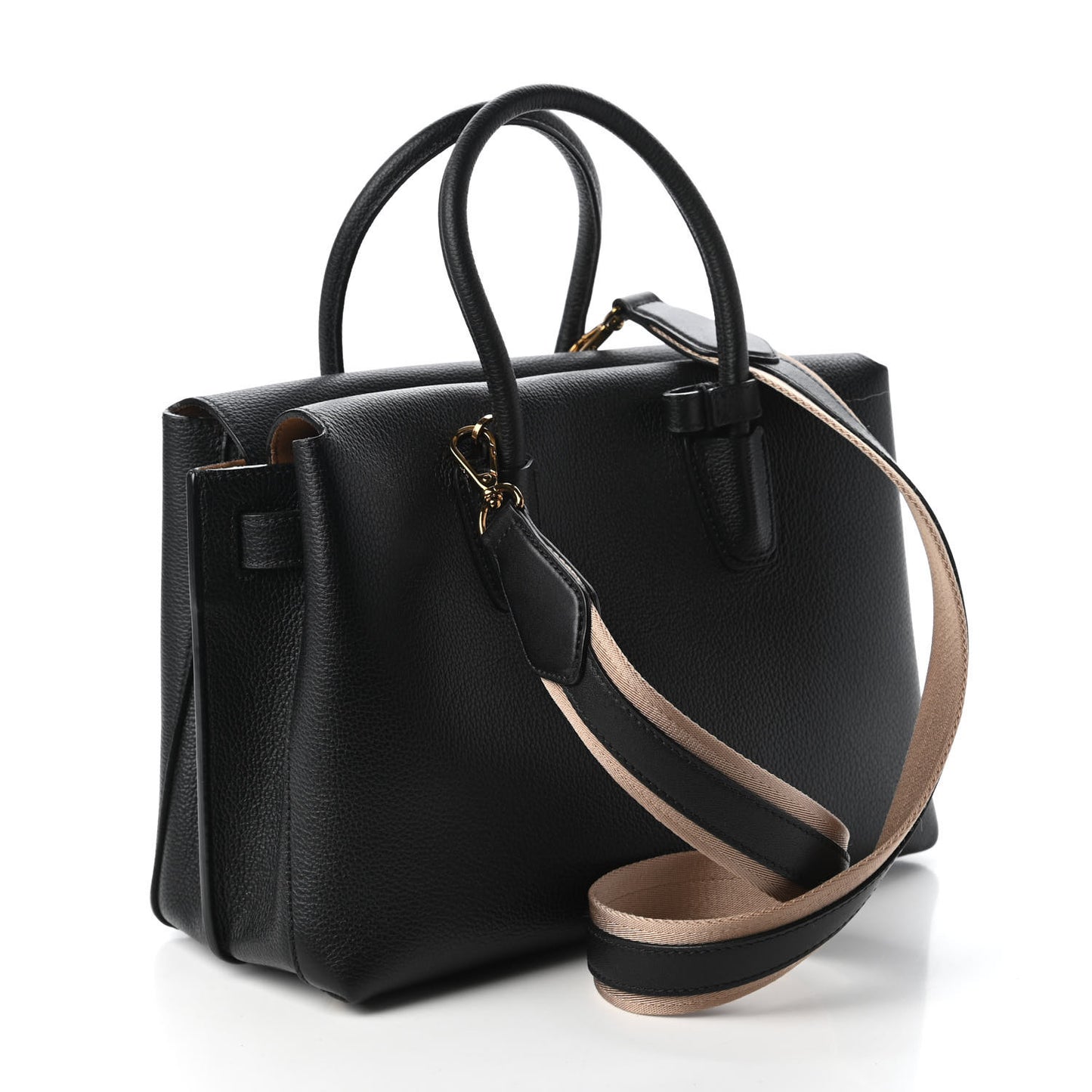 Grained Calfskin Medium Milla Tote Black