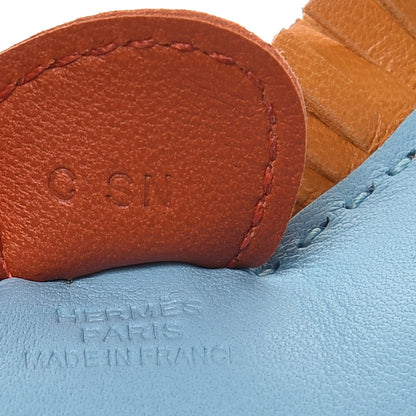 Hermes Milo Lambskin Grigri Rodeo Horse Bag Charm PM Celeste Naturel Bouton D'Or Cornaline 3 of 4