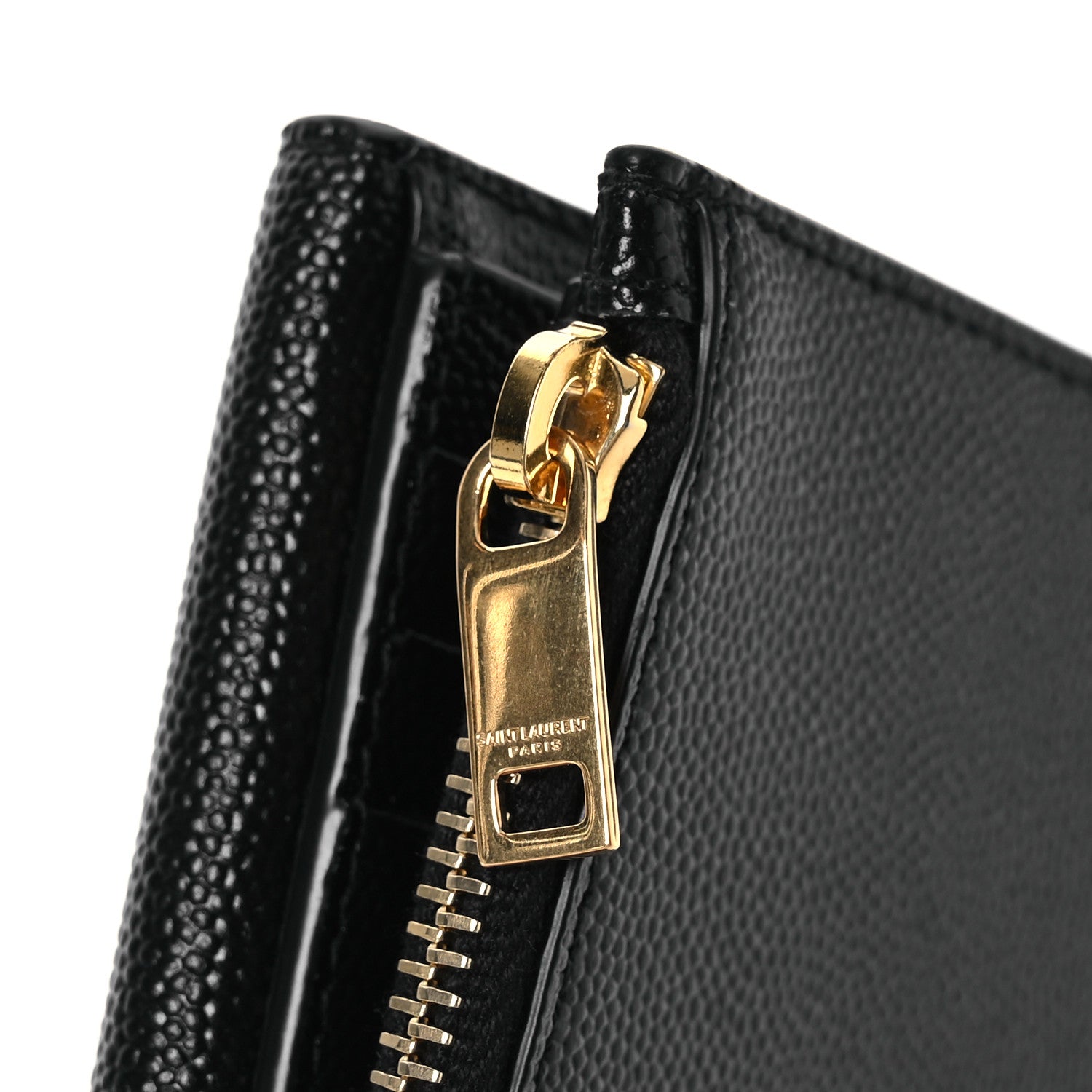 Saint Laurent Grain De Poudre Monogram Bi-Fold Wallet Black 11 of 11