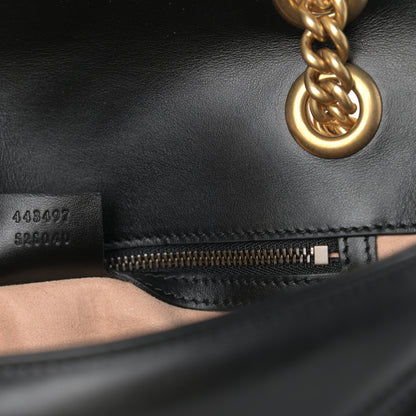 Gucci Calfskin Matelasse Small GG Marmont Shoulder Bag Black 7 of 9