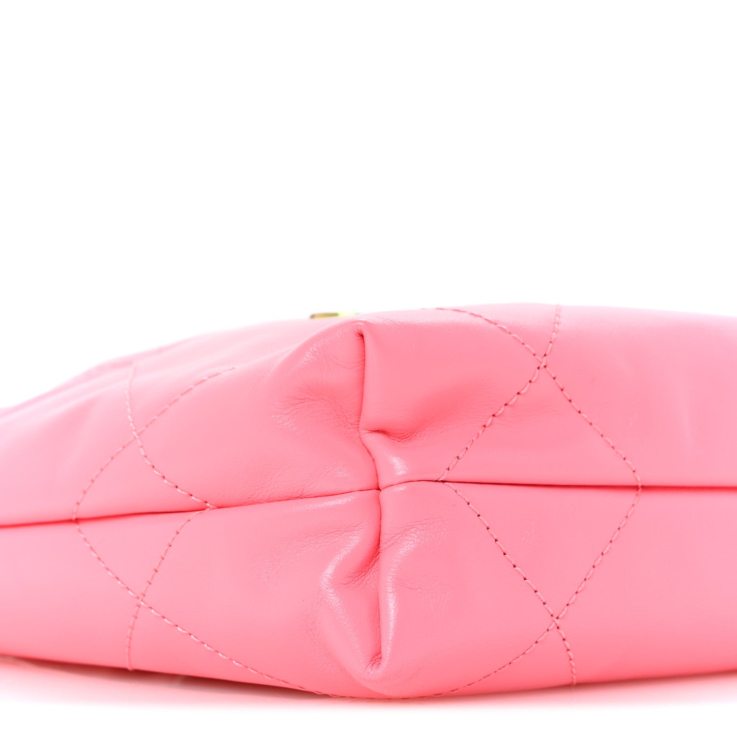Chanel Shiny Calfskin Quilted Rainbow Metal Mini Chanel 22 Coral Pink 9 of 11