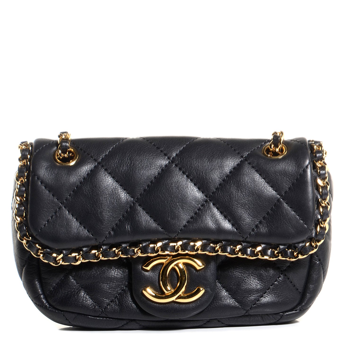 Calfskin Mini Chain Me Flap Black