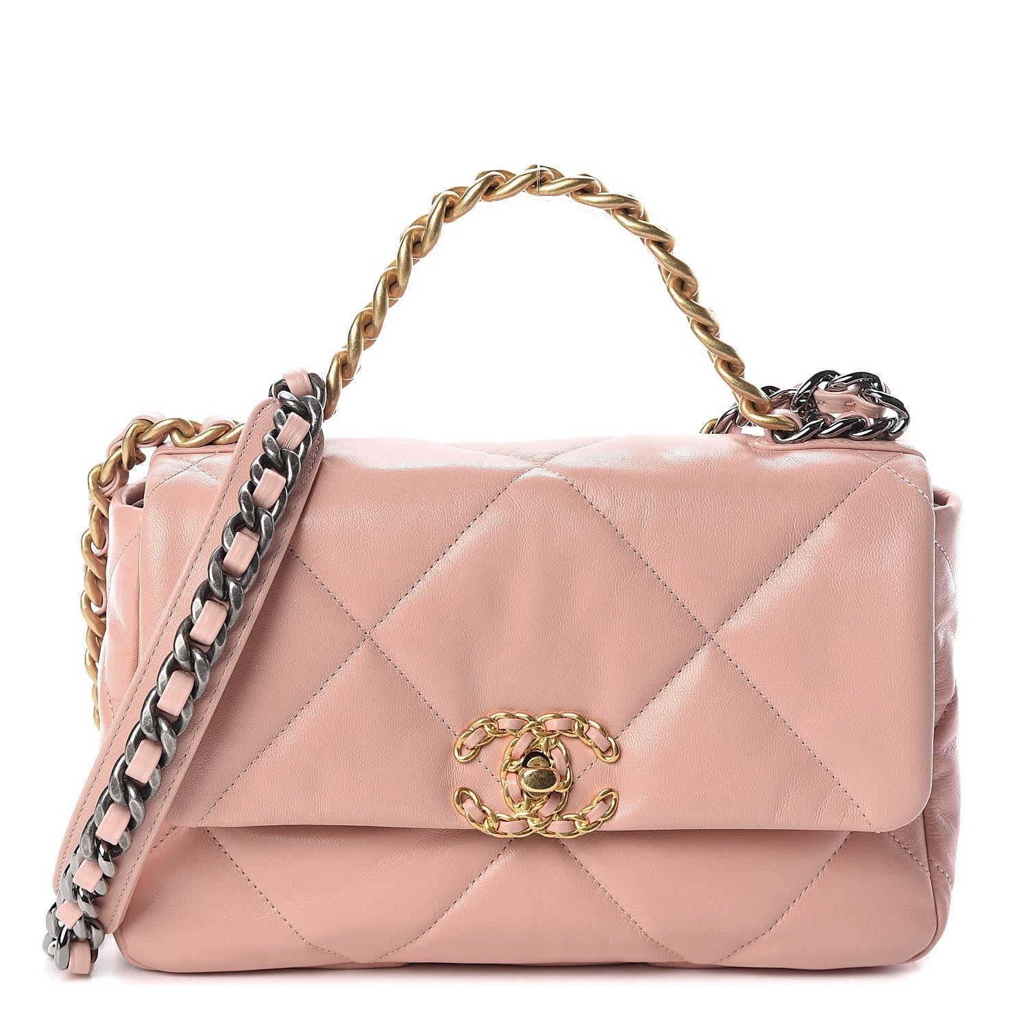 Chanel Lambskin Quilted Medium 19 Flap Light Pink 1 of 11