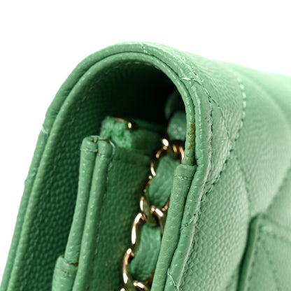 Chanel Caviar Quilted Wallet On Chain WOC Green 13 of 14